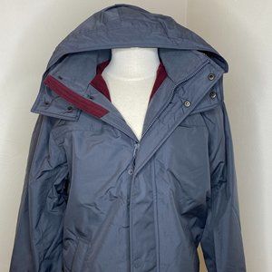Hollister All-Weather Fleece-Lined Hooded Mens Jacket Gray Burgandy S Small NWT